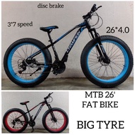 FAT BIKE BASIKAL DEWASA MOUNTAIN BIKE OFF ROAD 26' TAYAR BESAR 3*7 SPEED BASIKAL GEMUK