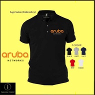 Microfiber Quick dry Jersi Jersey Polo T Shirt Logo Aruba networks for staff unisex uniform Sulam Em