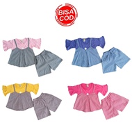 LISA COLLECTION Baju Setelan Anak Kotak Wanita Lucu / atasan anak perempuan / Usia 1 - 6 Tahun / Baju Setelan Imut / baju dan celana anak / celana anak perempuan