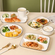 White ceramic dining tray Children's breakfast plate 211 Fat Reducing Disc Quantitative distribution