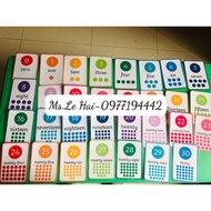Set of math cards from 0-30 English with words.