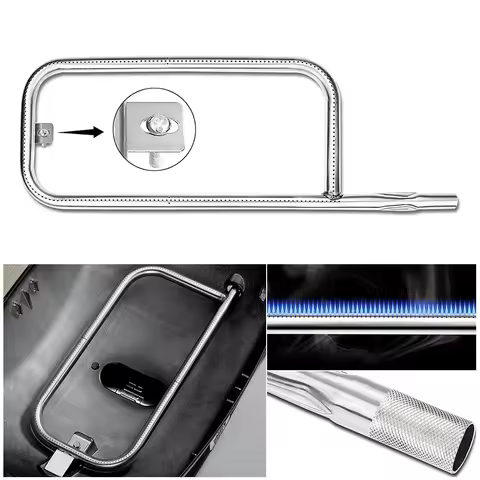 60041 Burner Tube 304 Stainless Steel Grill Burner Burner Tube Replacement for Weber Q200/Q220/Q2000