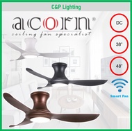 Acorn Voga DC-368H 38" / 48" 3 Blades Ceiling Fan with Hugger 24W LED and Remote