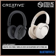 Creative Zen Hybrid 2 Wireless Over-ear Headphones with Hybrid ANC - Black / Cream # 51EF1140AA001 /