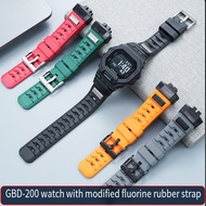 FKM Rubber Watch Strap for Casio G-SHOCK 3506 GBD-200 GBD-200RD Modification Band