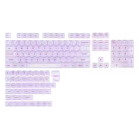 KiiBOOM Luminous Spectrum Transparent PC Keycaps Set ASA Profile 146 Keys Keycaps for Mechanical Gam