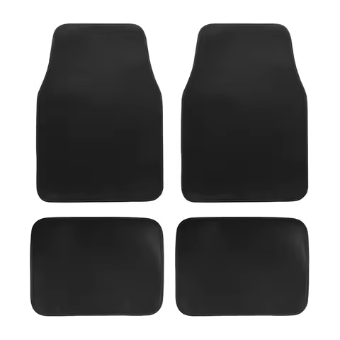 4pcs Car Floor Mat Universal Black Anti Slip Dirt Resistant Carpet Front Rear Sides Fit For Suvs Sed
