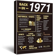 50th Birthday Decorations Gifts for Women or Men | 50th Birthday Poster 1971 Sign | 8x10 framed