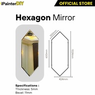 DIY Cermin Dinding (KEPING) Hexagon Mirror/ Palace Mirror/ Full Mirror/ Half Mirror/Premium/ Mirror 