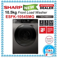 Sharp Washing Machine (10.5KG) J-Tech Inverter Hygienic Steam Front Load Washer ESFK1054SMG/ESFK-1054SMG/Samsung/LG/