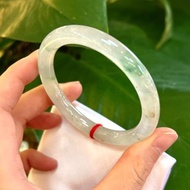 冰種 天然翡翠 緬甸 A玉 玉鐲 • 冰玻種花青翡翠圓鐲