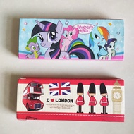 PRELOVED 2 PECS PENCIL BOX CARDBOARD PAPER PEN CASE MY LITTLE PONY AND I LOVE LONDON