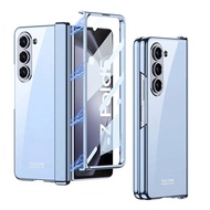 Electroplated Magnetic Hinge Clear Case For Samsung Galaxy Z Fold 5 Fold5 Case Slim Shockproof Cover