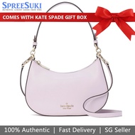 Kate Spade Handbag In Gift Box Crossbody Bag Staci Saffiano Leather Crossbody Lilac Moon Light Purple # K6043