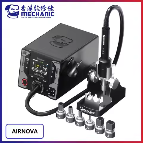 MECHANIC AirNova 1200W High Power Smart Hot Air Gun Rework Station Horn Nozzle Desoldering Tools for