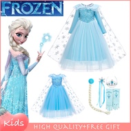 Frozen Elsa Costume For Kids Girl Princess Sequin Mesh Dress With Cloak Christmas Halloween Costume Birthday Gift Party Gown Full Set