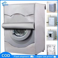 Automatic Roller Washer Cover Waterproof Dustproof Washing Machine Cover Polyester Silver Protector