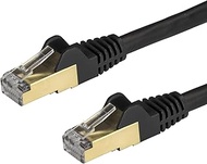 StarTech.com 6ASPAT50CMBK CAT6a Ethernet Network Cable, Shielded, Snagless, STP, RJ45, 50 cm, Black