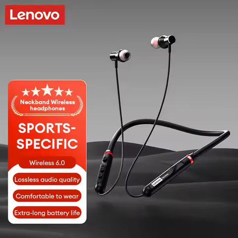 Original Lenovo Y111 Bluetooth 6.0 Headphones Neckband Magnetic Earbud Stereo Running Secure Fit Spo