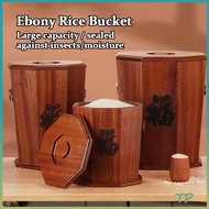 TP Solid Wood Rice Bucket Household Wooden Bucket Rice Storage Box Insect-Proof Moisture-Proof High-