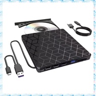 [R Q M U] 7 in 1 External CD DVD Drive CD Player DVD Burner USB3.0&Type C Optical Drive CD RW DVD Re