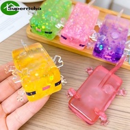 Salamander Squishy Toy Pixel Style Sensory Fidget, Glitter Embedded Slow Rebound Stress Relief, BPA-