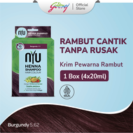 NYU Henna Shampoo Hair Color Burgundy isi 4 x 20ml- NYU Sampo Henna Pewarna Rambut