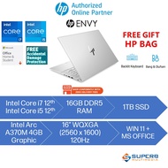 HP ENVY 12th Laptop (16GB DDR5 RAM, 1TB SSD, Intel Arc A370M 4gb, 16” WQXGA, Win11, OPI) 16-H0006TX I7 OR 16-H0007TX I5