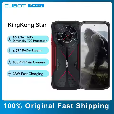Cubot KingKong Star,5G Rugged,24GB(12GB+12GB) RAM,256GB ROM,100MP Main Camera,10600mAh Battery,33W F