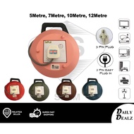 Round Extension Trailing Socket Plug Adapter [5M/7M/10M/12M]