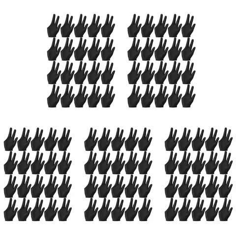 HOT SALE 100Pcs Breathable Billiard Gloves Snooker Left Right Hand Gloves 3 Fingers Cue Gloves For W