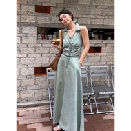 2025 New Retro Cowgirl Outfit for Girls - Summer Skirt and Vest Set