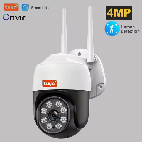 Tuya Smart Life PTZ 4MP HD Waterproof Outdoor IP Camera P2P WiFi Security Camera CCTV Surveillance C