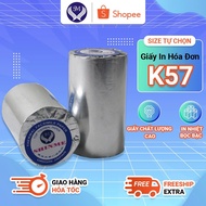 [1 ROLL] THERMAL PRINTING PAPER, INVOICE PRINTING, BILL PRINTING K57 USED IN CAFE, POS, SUPERMARKET.