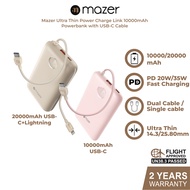 Mazer Powerbank 10K/20KmAh PD20/35W Fast Charging Power Bank with USB-C Cable/Lightning Cable