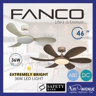 Fanco Co-Fan GIRASOL 46 Inch DC Motor Ceiling Fan with 3 Tone 36W LED Light Kit and Remote Control