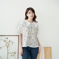 Ready.. Nuboutique - Laine Top - Blouse Atasan Wanita Summer Bunga Kerah Collar Korea Style Baju Ban