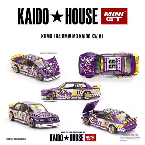KHMG 194 1:64 BMW M3 Kaido KW V1 Openable Hood Diecast Car Model Kaido House MINIGT