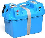 Redodo Portable Battery Box, Group 24-27 12V battery box, Max. 60A Current, Built-in volt-meter, DC 