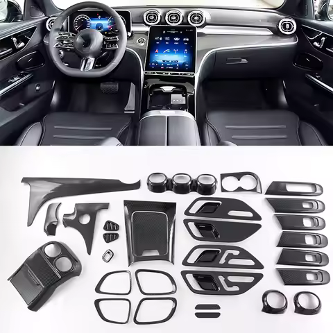 For Mercedes Benz C Class W206 C200 C220 C260 C300 2022 2023 ABS CarbonFiber Car interior Center Con