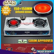 【2021 NEW】KHIND IGS1515/IGS-1516 INFRARED DOUBLE BURNER DAPUR GAS STOVE COOKER