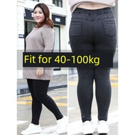 jeans perempuan.women jeans baggy pants women Seluar jeans ketat bersaiz besar 200jin lemak MM elast