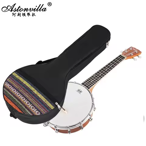4-String Banjo Gig Bag Concert Ethnic Style Plus Cotton Carrying Bag Case Banjo Ukulele Backpack Mus