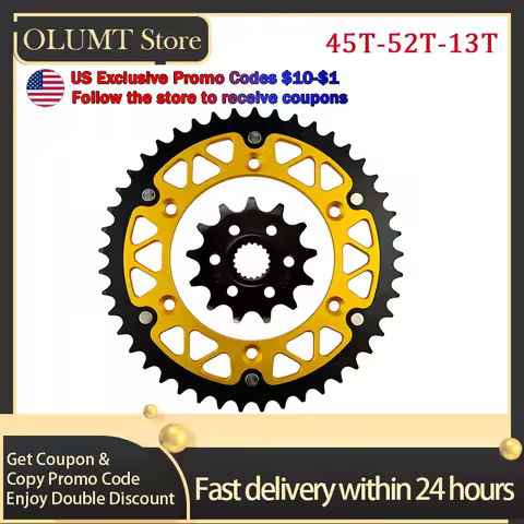 Motorcycle 520 45T-52T 13T Front Rear Sprocket For SUZUKI RM125 RMZ250 RM 125 RM-Z 250 K1,K2,K3 K6,K