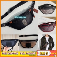 JU6 【onebag.my】C0ach 76187 88215 78621 Small Rivington Belt Bag 7 in Signature Canvas Women Men Wais