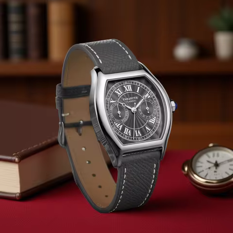 FARASUTE 36mm Luxury Retro Men Quartz Watch VH64 Movement Stainless Steel Sports Fashion Sapphire Gl