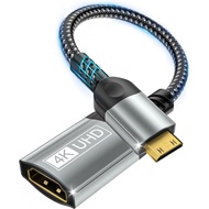 Mini HDMI to HDMI Adapter, 4K@60Hz 1440P@144Hz Mini HDMI Male to HDMI Female Extender Cable HDR 3D C