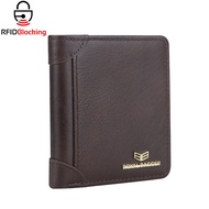 Royal Bagger RFID Vintage Short Wallets for Men Genuine Leather Card Holder Simple Thin Bifold Walle