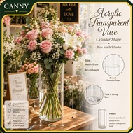 Acrylic Transparent Cylinder Vase 15cm x 40cm | Pasu Bunga Jernih Silinder | Pasu Bunga Hiasan Rumah