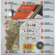 Gear Set SSS 415 Satria FU 150 Old Barong/ & TK 415 HS Gold Chain